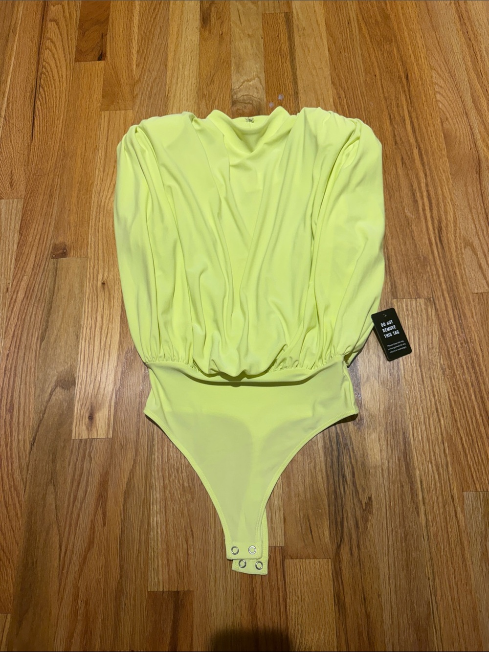 Express Neon Yellow Sleeveless open back Bodysuit. XS NWT